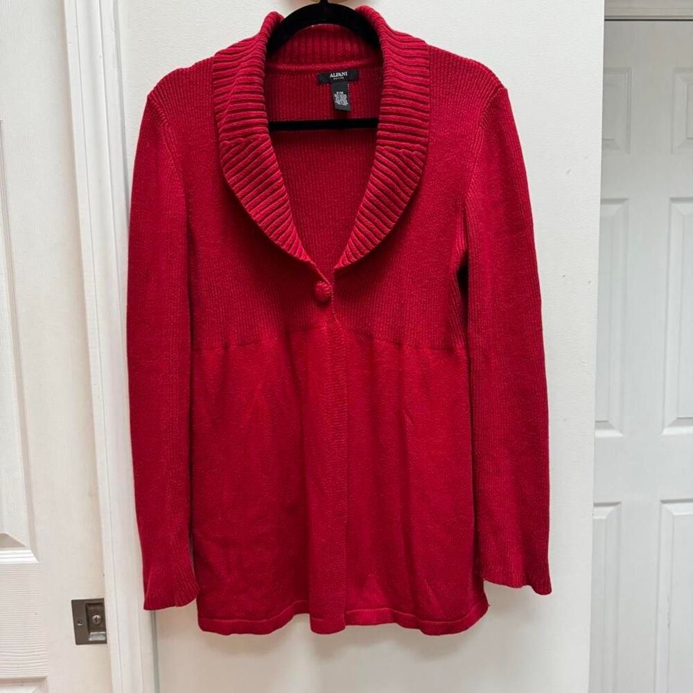 Alfani Women's Red and Burgundy Cardigan